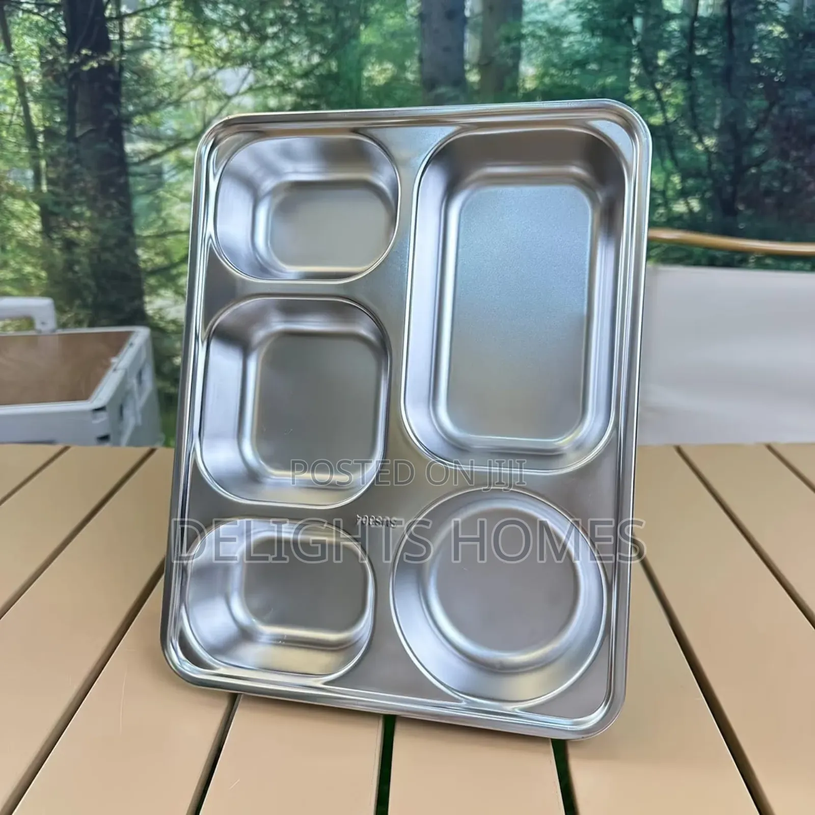 Stainless Steel Partitioned Plate 5division-Ad