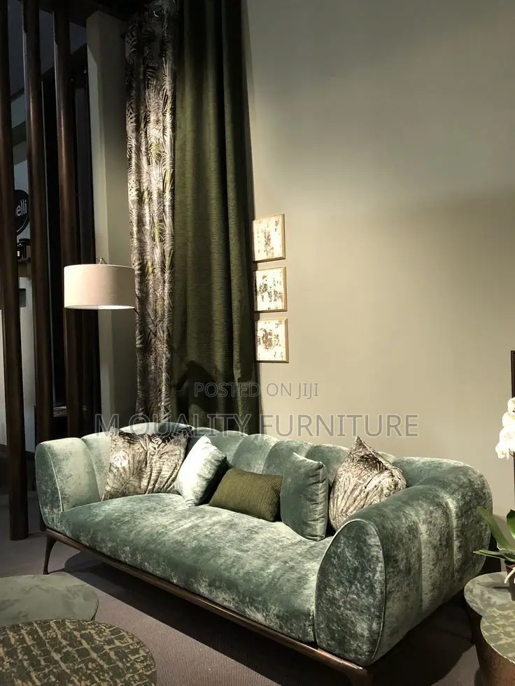 Green 3 Seater Velvet Sofa
