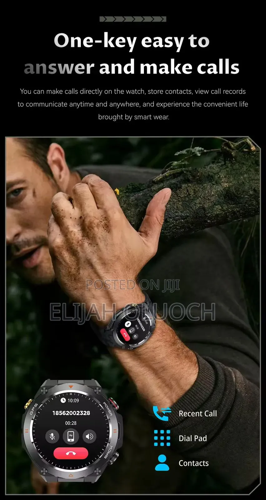 Kc82 Smart Watch Men GPS Tracking Outdoor Sports