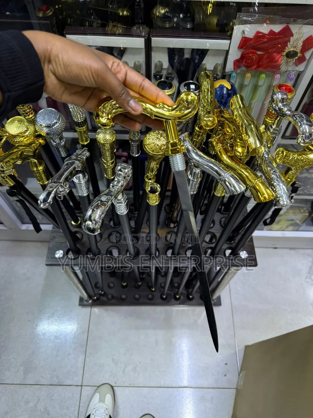 Elegant Quality Golden/Silver Handles Walking Canes at 5500