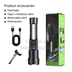 Usb Rechargeable Camping Flashlight 30w Type-c Led Torch