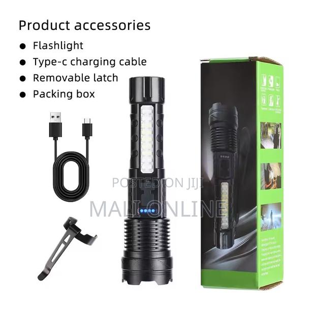 Usb Rechargeable Camping Flashlight 30w Type-c Led Torch - thumbnail 4