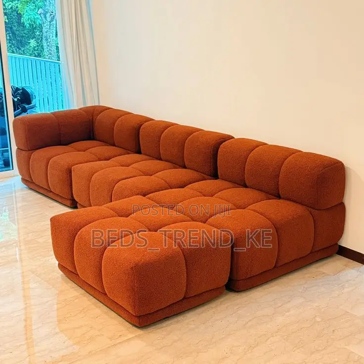 Cloud-Like 6 Seater Bubble L Seat With a Puff