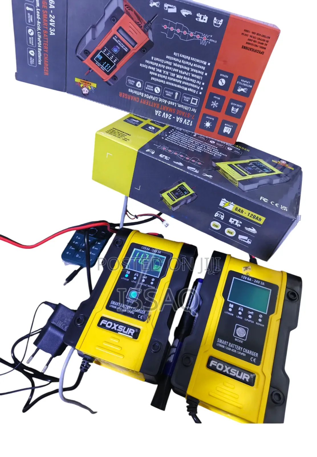  Foxsur Smart Battery Charger – 12v/24v 6a/3a