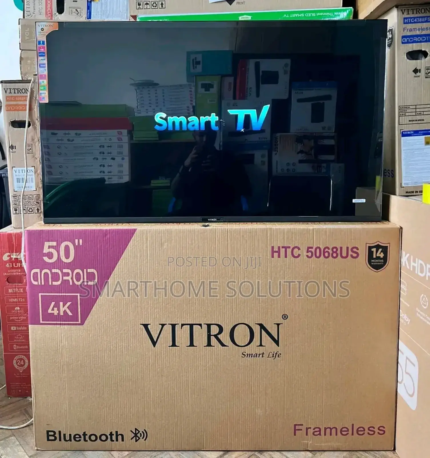 Vitron 50" Inch Frameless Uhd Android Tv Bluetooth Inbuil