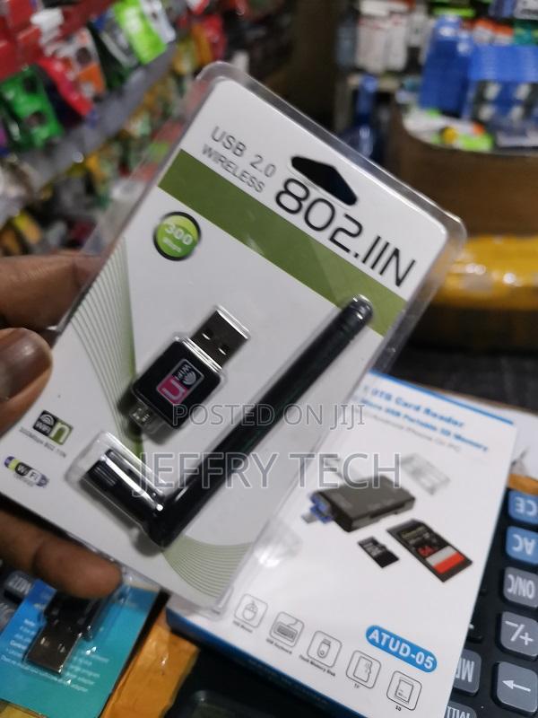 300 MBPS Wireless Usb Wifi Network Adapter Lan Card W/Anten - thumbnail 2
