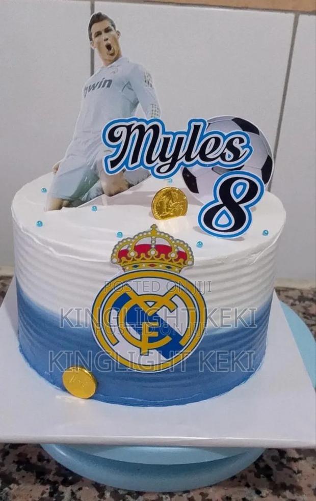 Soccer Themed Birthday Cake - main view