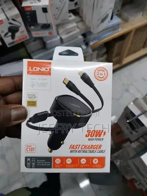 Ldnio C107 30w Wired Type-C or Lightning Ultra Fast Car Cha