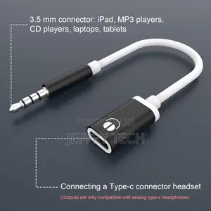 3.5mm Male to Type C Female Audio Cable, Headphone Audio Ada