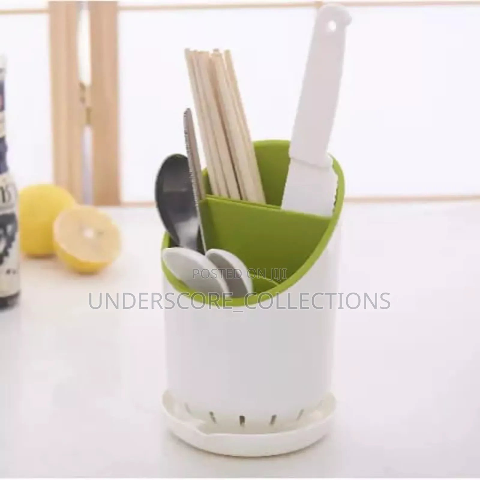 Cutlery Drainer and Organizer With Safe Knife Slot