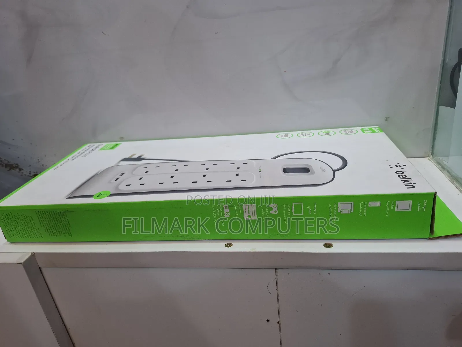 Belkin Surgeplus 8 Way Extension With Dual Usb Outputs