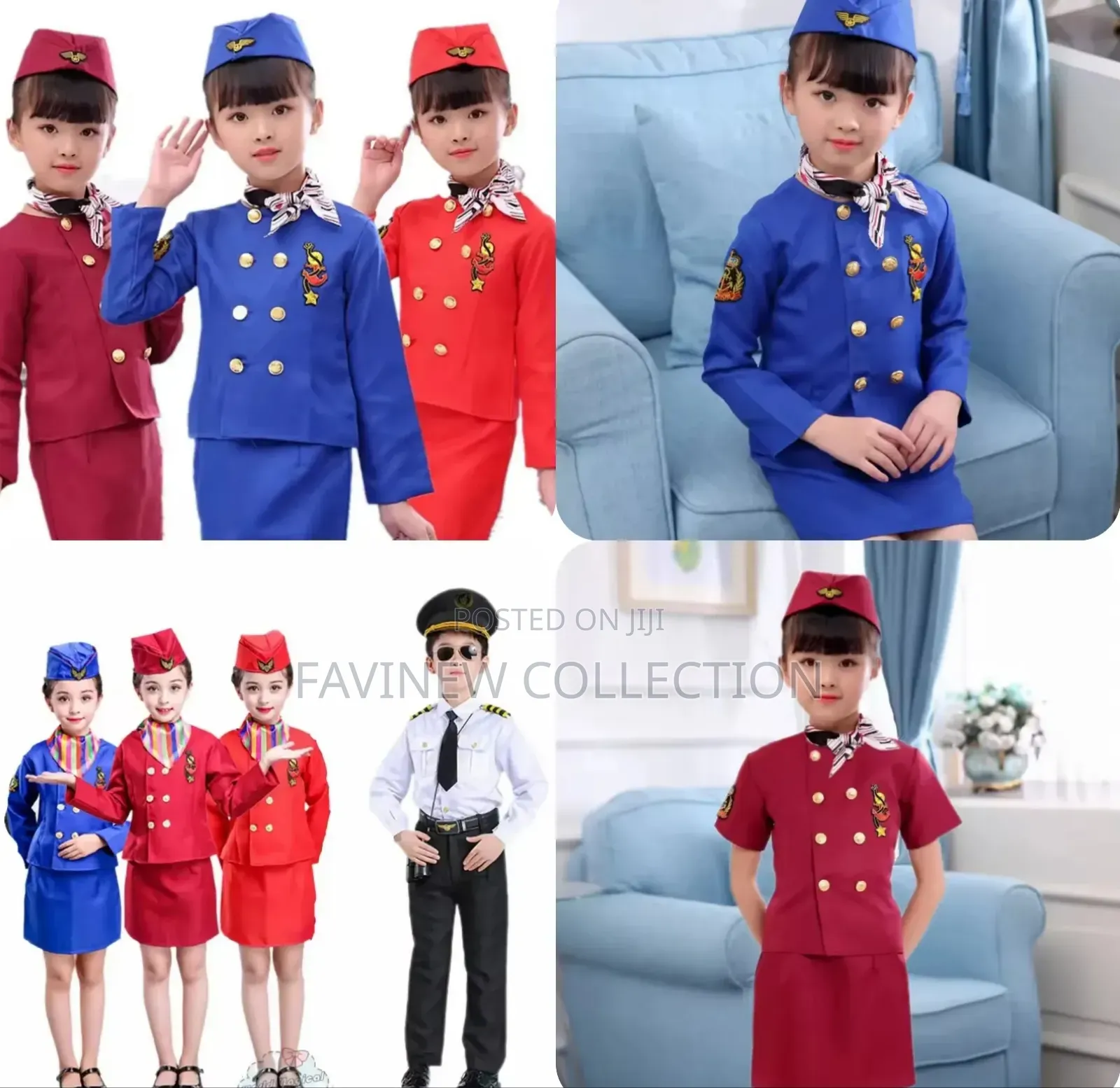 Professional Children's Air Hostess Cosplay Costume