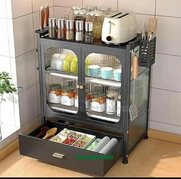 Minimalist Kitchen Countertop Dish Rack With Drawers - main view