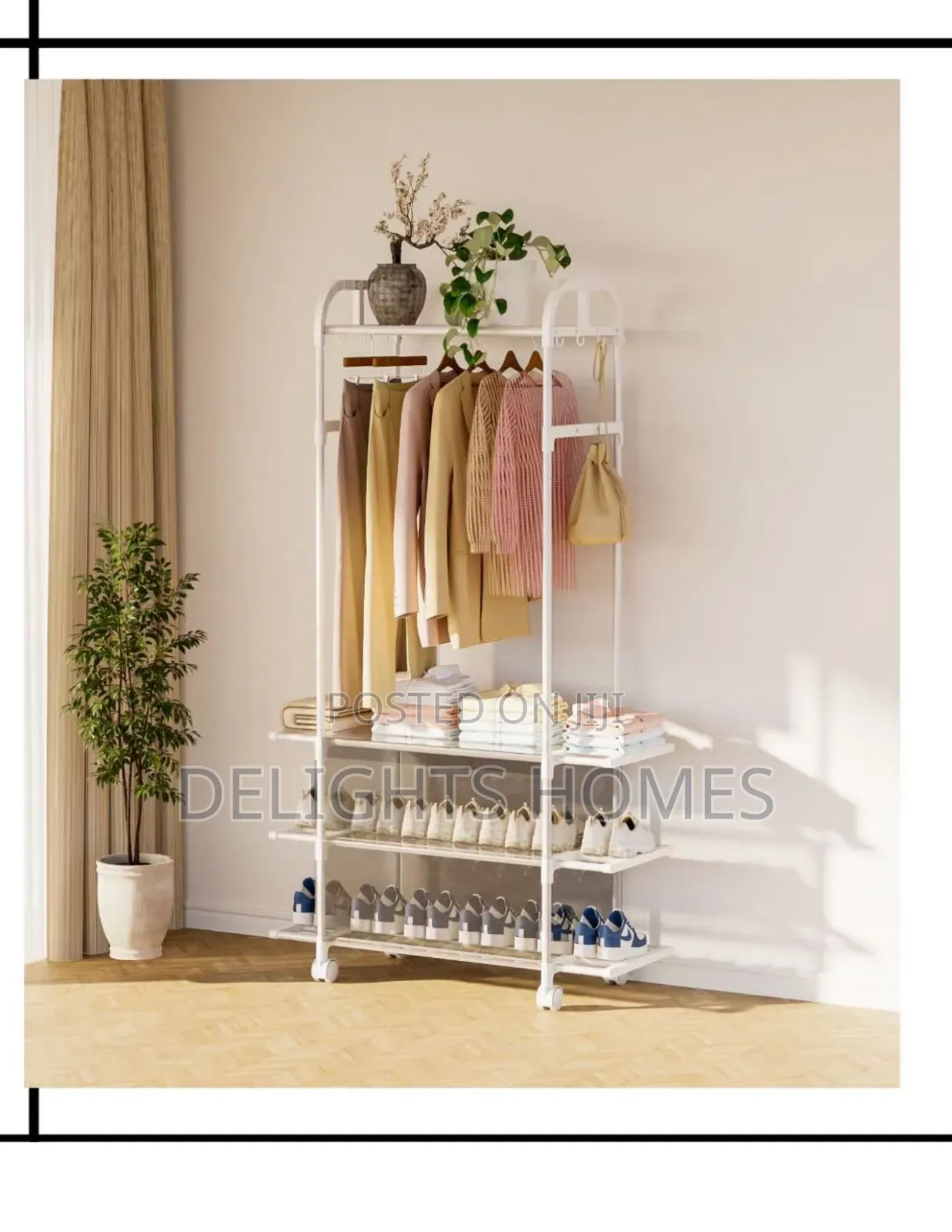 Clothing Rack With Wheels-Tt