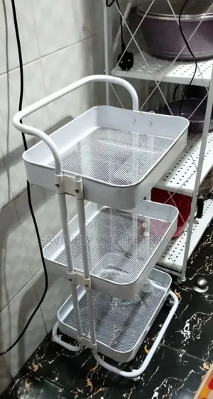 Multi-Functional Movable Trolley Storage Rack( Full Metallic