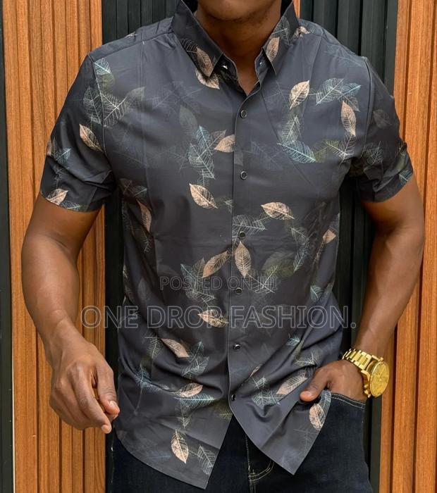 Men's Leaf Print Floral Shirts
