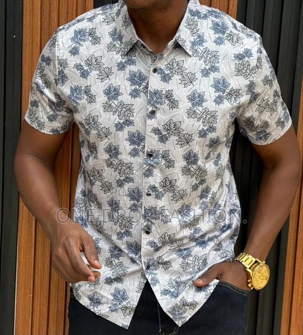 Men's Leaf Print Floral Shirts - thumbnail 2