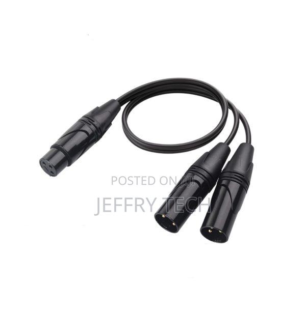 0.5m 3-Pin XLR Female Plug to Dual 2 Male Jack Y Splitter M