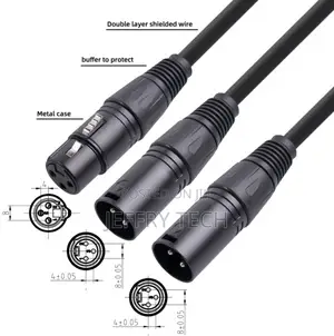 0.5m 3-Pin XLR Female Plug to Dual 2 Male Jack Y Splitter M