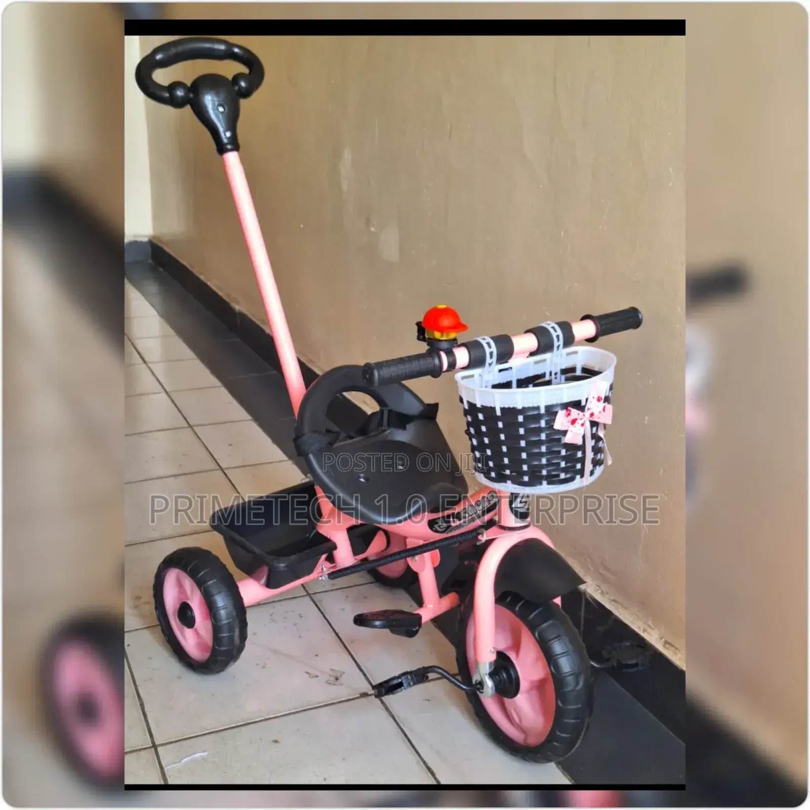 Try Cycle With Push Handles Pink