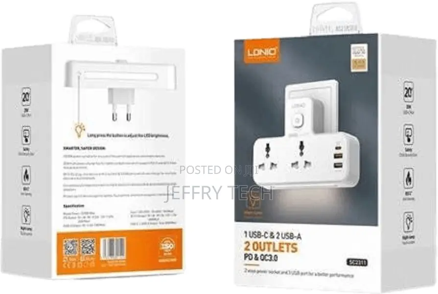 Ldnio Sc2311 Power Strip With 1 Type-C and 2 Type-a and 2 Po