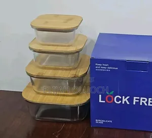 4in1 Lock Fresh 4pc Heavy Glass Food Storage Containers