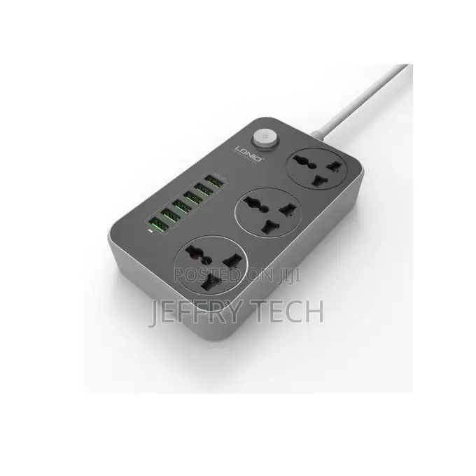 Ldnio 6-Port Usb 3-Port Ac Intelligent Surge Power Socket