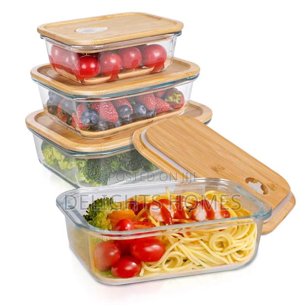 4pcs Heavy Glass Food Containers-Pa