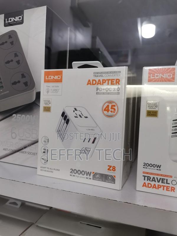 Ldnio Z8 3usb Ports 45w Gan Travel Adapter