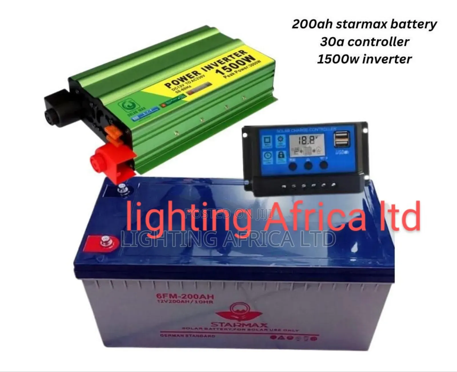 Powerful 200ah Heavy Duty Battery - 1500w Inverter - 30a Controller