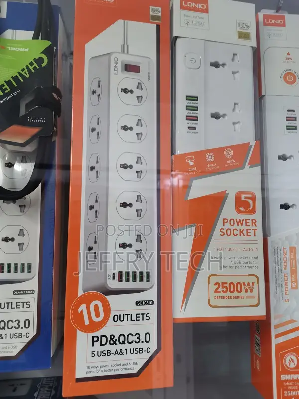 Ldnio Power Extension 10 Outlets Pd Qc3.0 5 Usb-a 1 Usb-