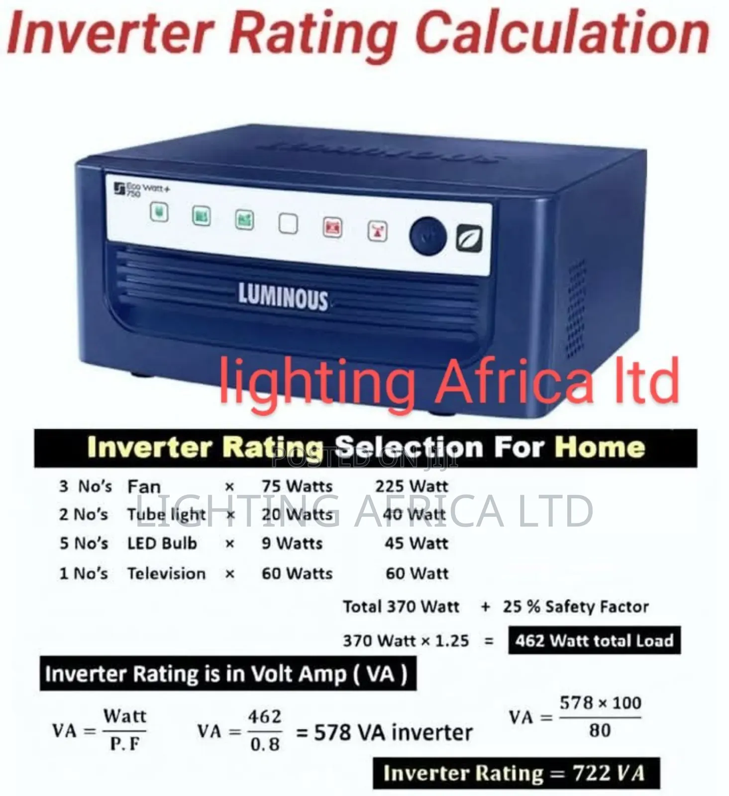 Luminous Inverter Charger 700 Watts-12 Voltage