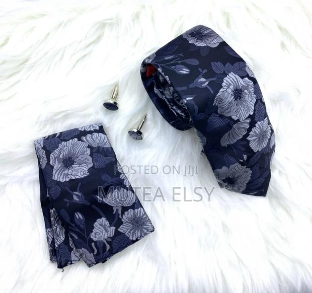 Black, Navyblue Grey Vintage Executive Tie Sets - thumbnail 3