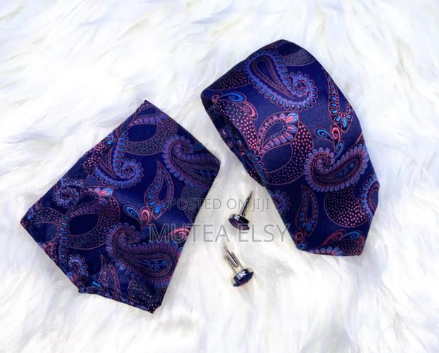 Black, Navyblue Grey Vintage Executive Tie Sets - thumbnail 4