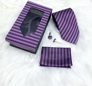 Purple Stripped Executive Tie Sets - thumbnail 2