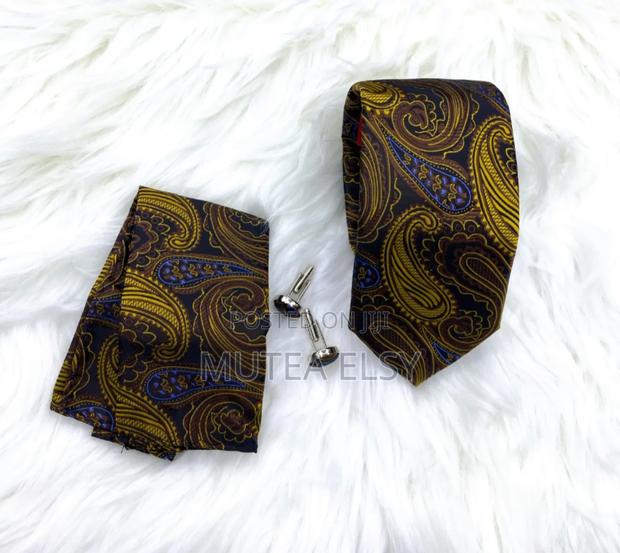 Golden Floral Executive Tie Sets - main view