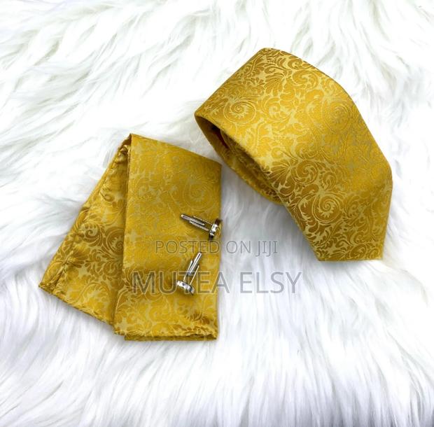 Golden Floral Executive Tie Sets - thumbnail 2