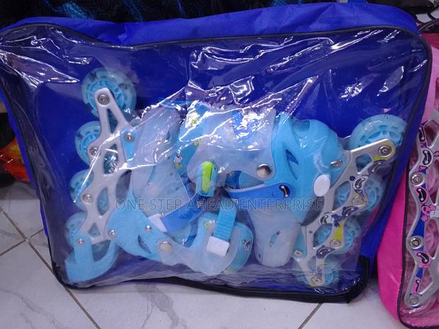 Light Blue Kids Flashing Wheels Skates