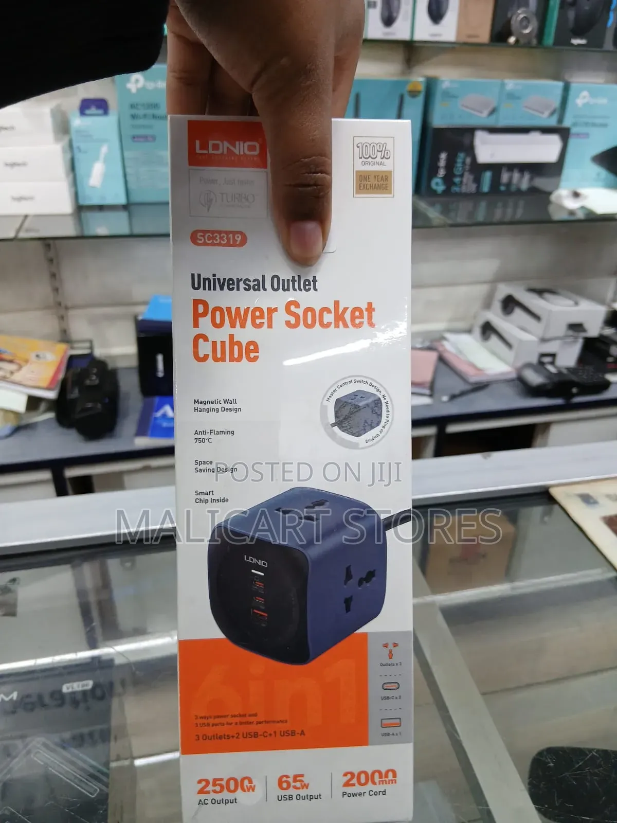 Ldnio Sc3319 6 in 1 Power Socket Cube Adapter