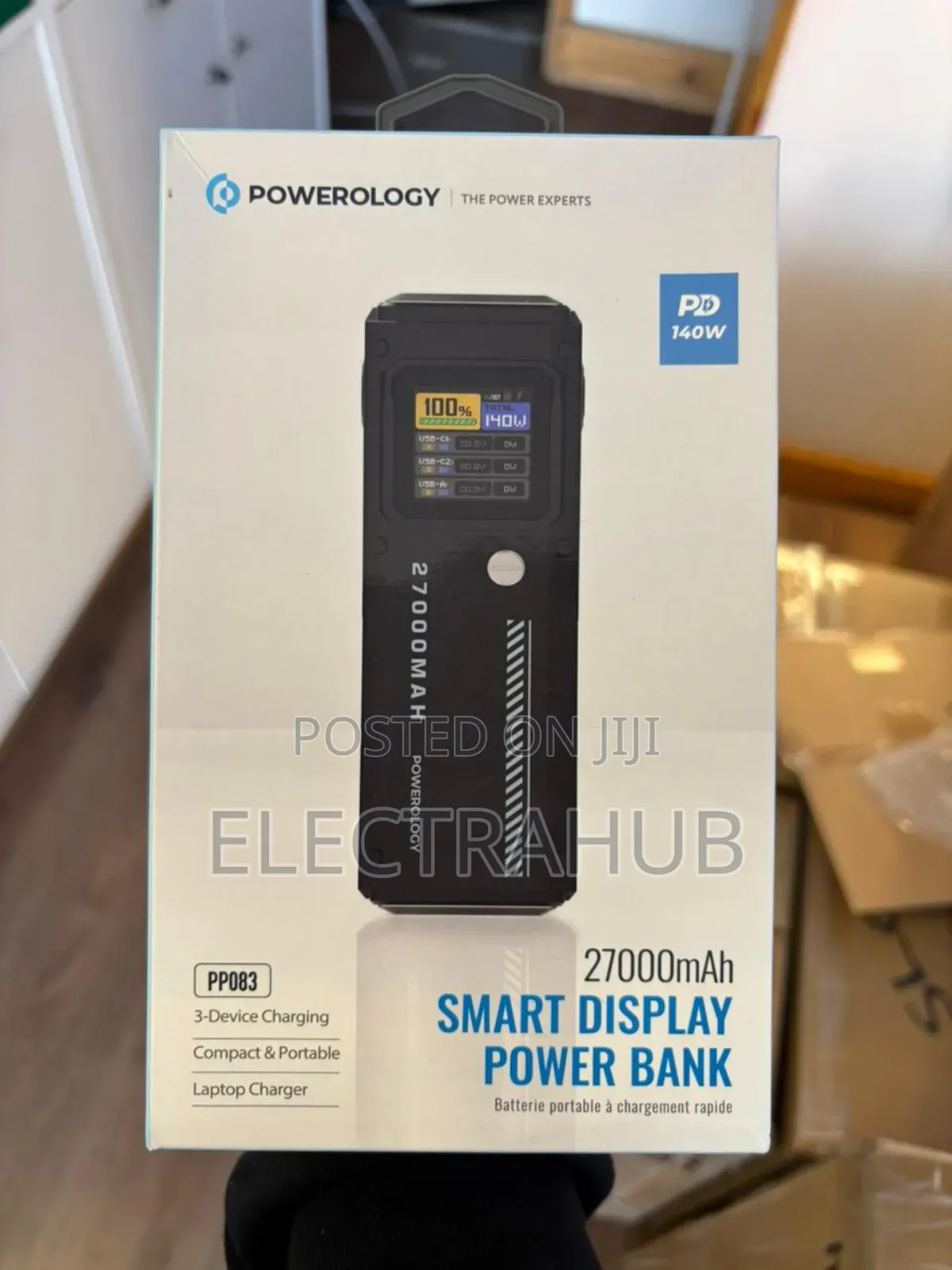 Powerology 140w 27000mah Smart Display Power Bank