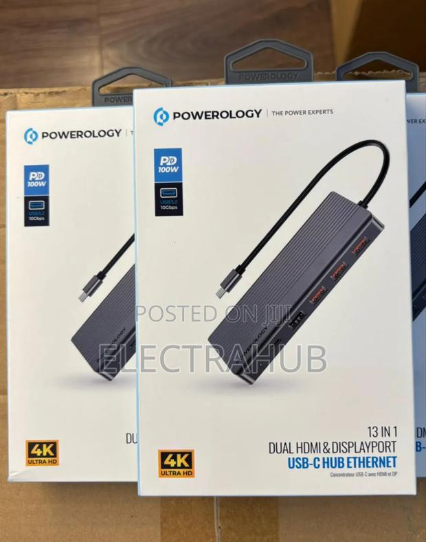 Powerology 13-in-1 Usb-C Hub With 2 Hdmi Ports Brand New