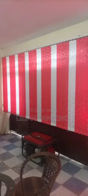 Red and White Office Blinds