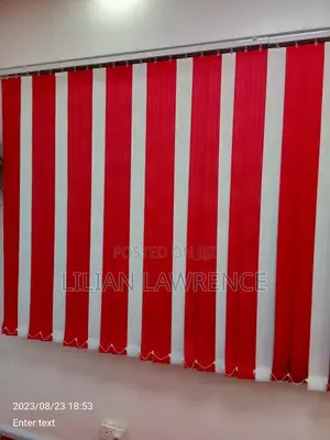 Red and White Office Blinds