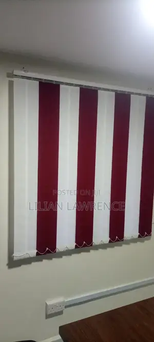 Maroon and White Blinds