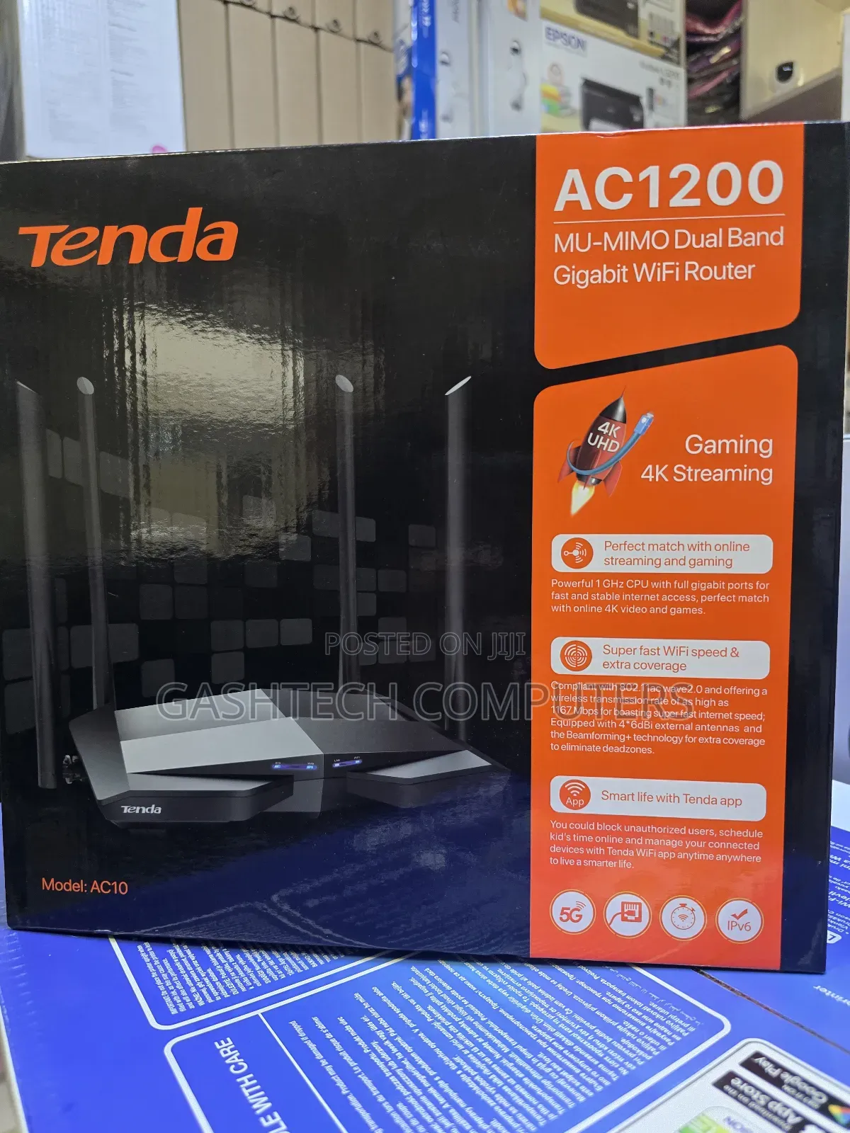Tenda Ac10 Ac1200 Dual-Band Wireless Router Ac10 Ac1200