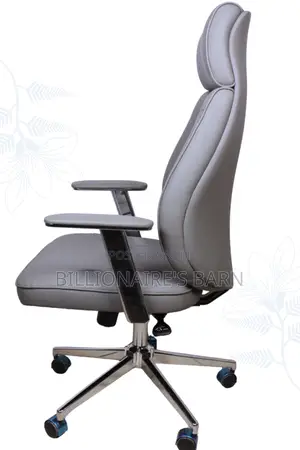 Office Chair; Modern Chrome Finish Leather Chair