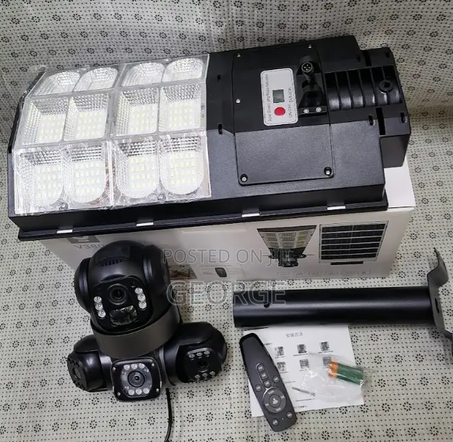 Waterproof V380 Floodlight 4g Triple Lens Solar