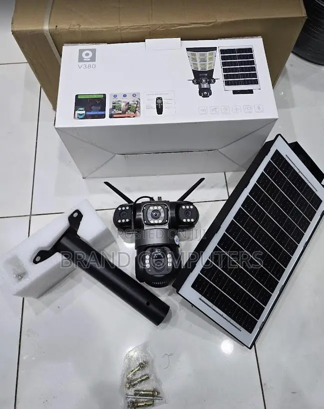 V380 Pro 4g Triple Lens Floodlight Solar PTZ Camera