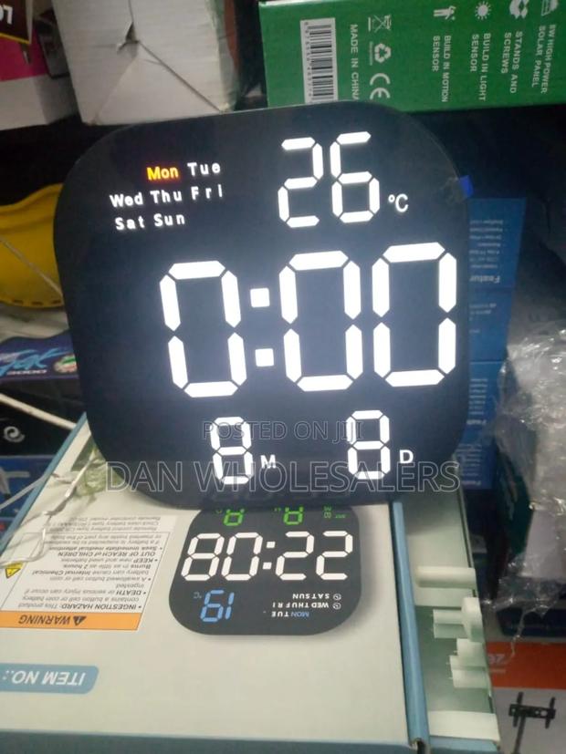 Digital Wall Clock With Temperature, Date Weekday Indicator - main view