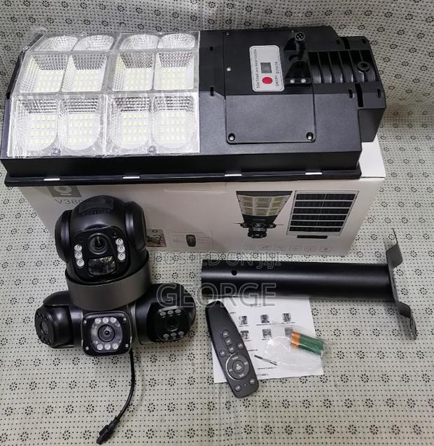 V380 Pro PTZ CCTV Camera Triple Lens 4g Sd Card Floodlight